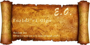 Eszlári Olga névjegykártya